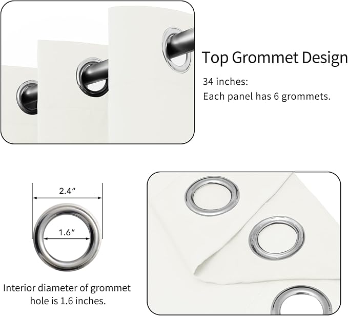 Easy-Going Blackout Curtains for Bedroom, Solid Thermal Insulated Grommet and - Image 4