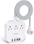 One Beat Power Strip with USB C, 3 Outlets 4 USB Ports, 15ft Extra Long Braided by OneBeat