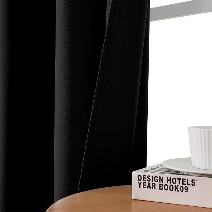CUCRAF Black Blackout Curtains 54 inch Length 2 Panels Set, Room Darkening - Image 7