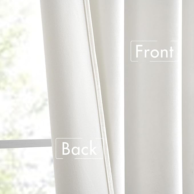 MIULEE White Velvet Pinch Pleat Blackout Curtains W52 X L108 Inches | 2 Panels - Image 6