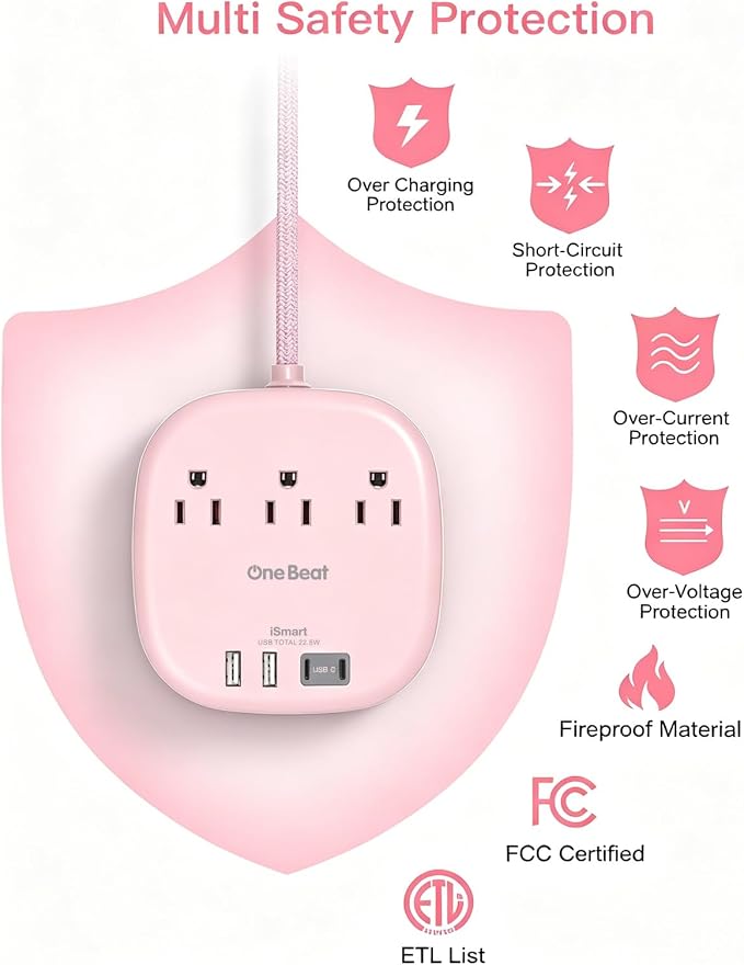 Cruise Ship Travel Essentials, 22.5W/4.5A Flat Plug Power Strip, Power Strip No - Image 7