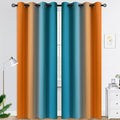 COSVIYA Grommet Ombre Blackout Orange and Blue Curtains, W52 x L96 inch | Room by COSVIYA