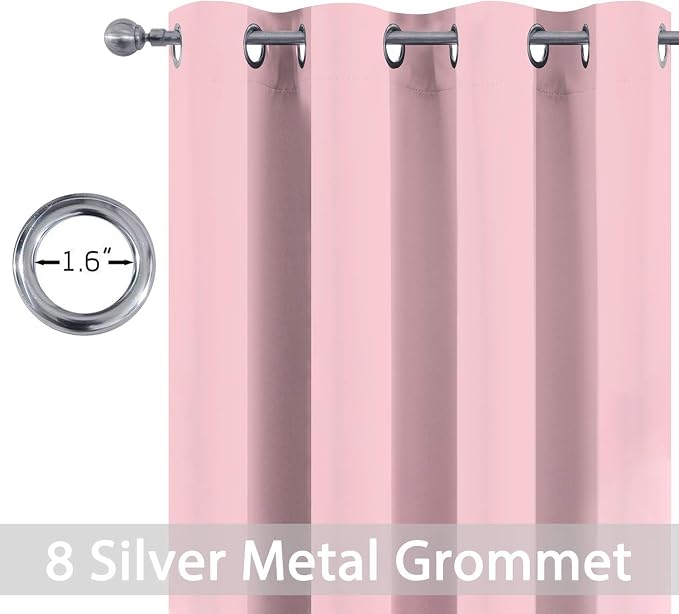 Yakamok Room Darkening Curtains 52x96 inch Long Pink-Living Room | 2 panels - Image 4
