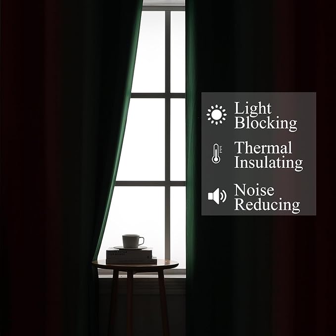 Red and Green Ombre Blackout Curtains 52Wx63L 2 Panels | Ombre Christmas - Image 3