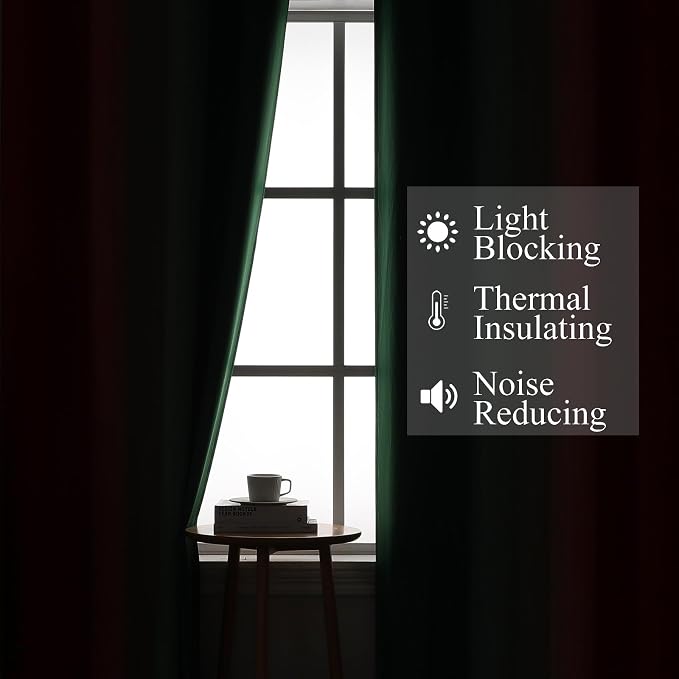 Red and Green Ombre Blackout Curtains 52Wx45L 2 Panels | Ombre Christmas - Image 3