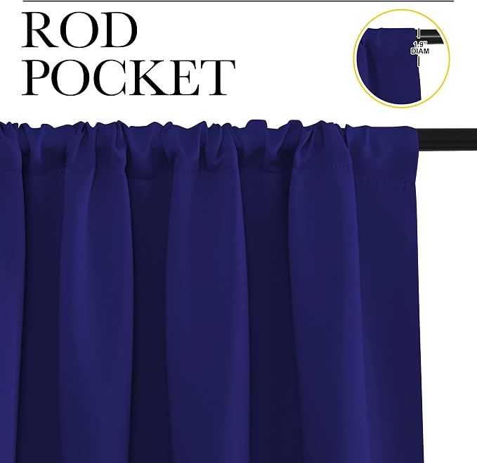 NICETOWN 2 Panels Blackout Curtains, Rod Pocket Window Curtains Room Darkning - Image 2