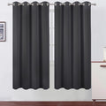 Blackout Curtains 66 x 72 Inch Long Dark Grey Curtains Set of 2 Panels Room by Lemomo