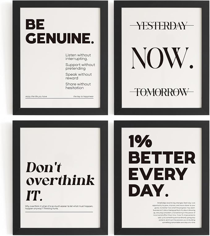 DSHFG Motivational Pictures Office Wall Decor Prints Set of 4, Inspirational by Unknown