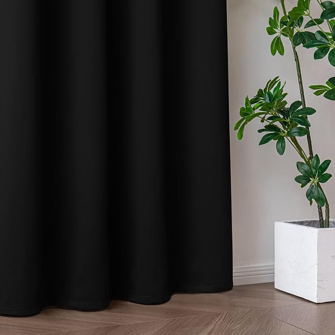 IGEMAEVE Blackout Curtains for Bedroom Grommet Black 40" W x 96" L | Bedroom | - Image 7