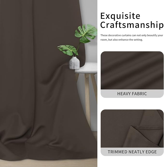 Easy-Going Thermal Grommet Blackout Curtains, 2 Panels 46x84 in, Taupe | - Image 5