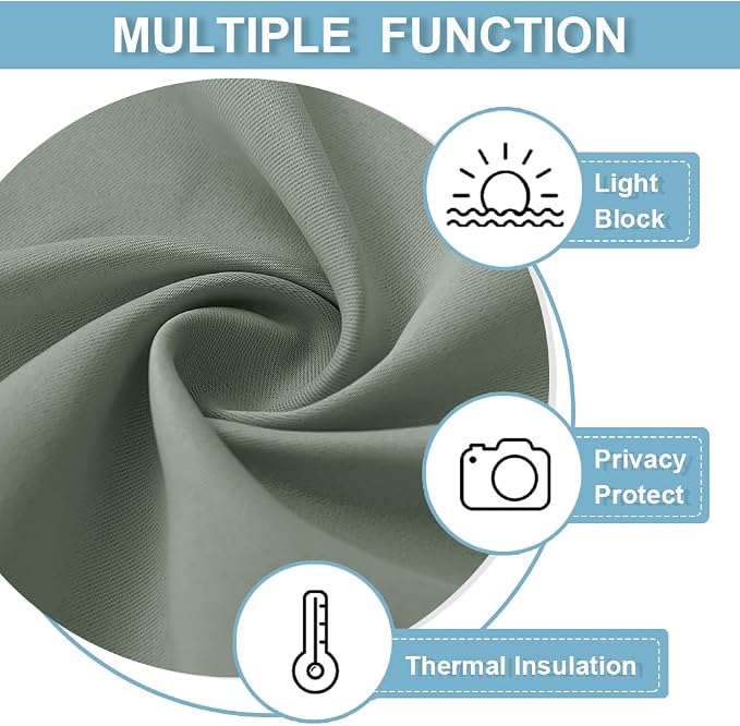 RYB HOME Adhesive Blackout Curtains 72 inches Long - Image 7
