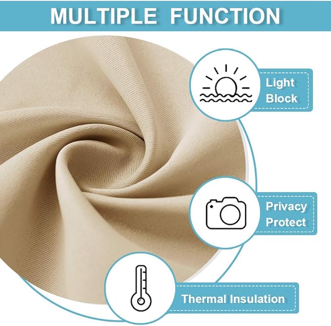 RYB HOME Extra Wide Curtains for Bedroom Closet Office Living Room Divider | - Image 7