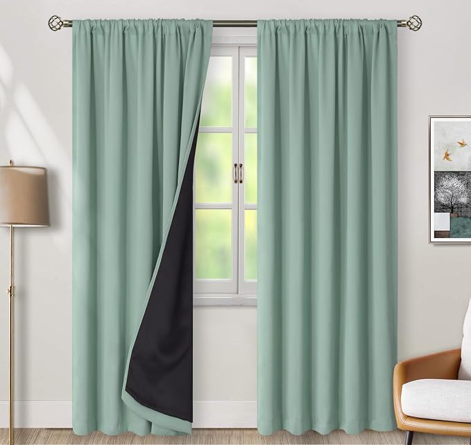 BGment Blackout Curtains with Thermal Insulation Liner Curtains 90 Inches Long - Image 2