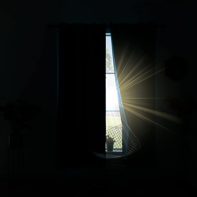 KOUFALL 90 Inch Long Gold Grommet Curtains - Image 5