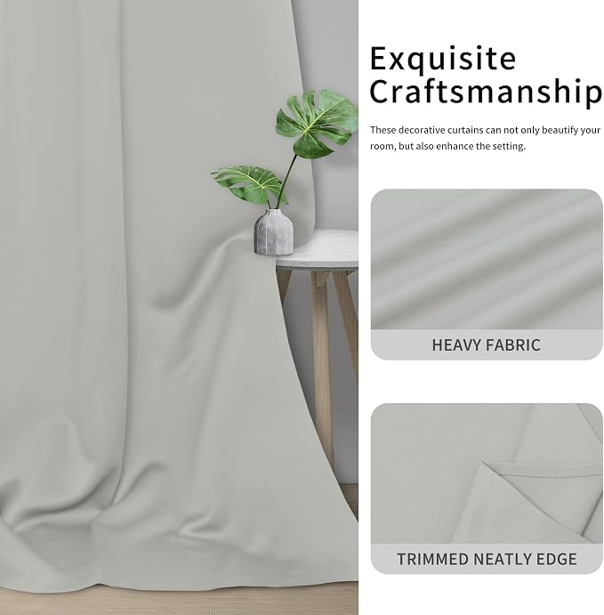 Easy-Going Thermal Grommet Curtains, 2 Panels 42x84 in, Noise Reduction - Image 5