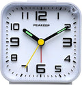 Peakeep 3D Numbers No Tick-Tock Analog Alarm Clock Classic Beep Sound | Snooze by PEAKEEP