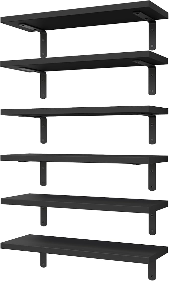 Wood Floating Shelves Set of 6, Shelves by WOPITUESOfficial