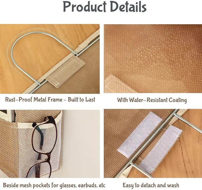 Dorm Storage Bedside Caddy Dorm Room Essentials Linen Hanging Storage Organizer - Image 5