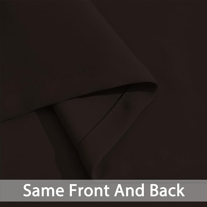 Yakamok Blackout Curtains 38x63 inch Dark Brown Thermal Drapes-Bedroom | 2 - Image 6