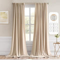 MIULEE Beige Back Tab Blackout Curtains 52x120 Inch Long 2 Panels Set | Rod by MIULEE
