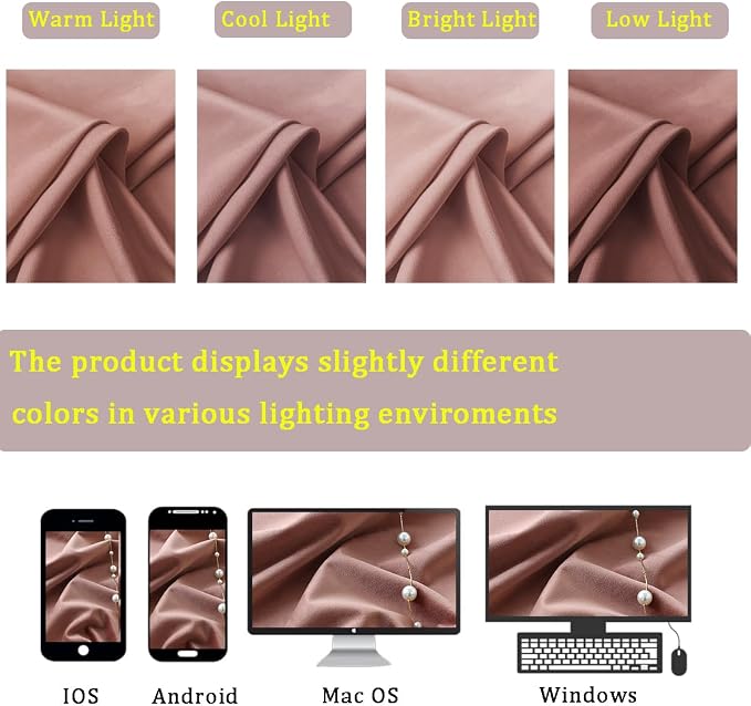 Timeper Wild Rose Pink Velvet Curtains W62 x L84 inches 2 Panels, Light - Image 7