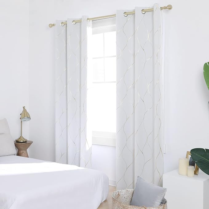 Deconovo Curtains for Living Room, Pattern Blackout Curtains 84 Inches Long | - Image 3