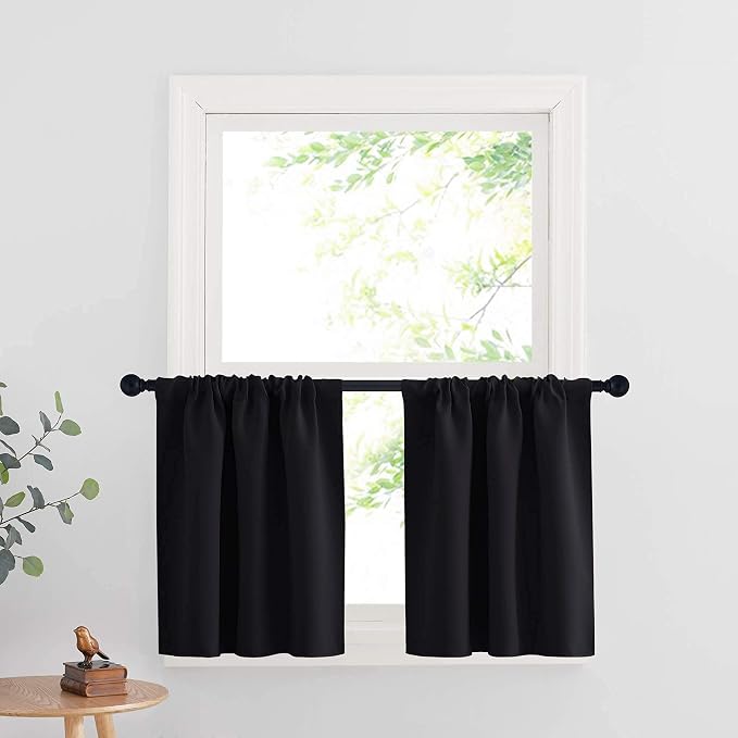 RYB HOME Cafe Blackout Curtains 24 inch Length, RV Camper Window Curtains | by RYBHOME
