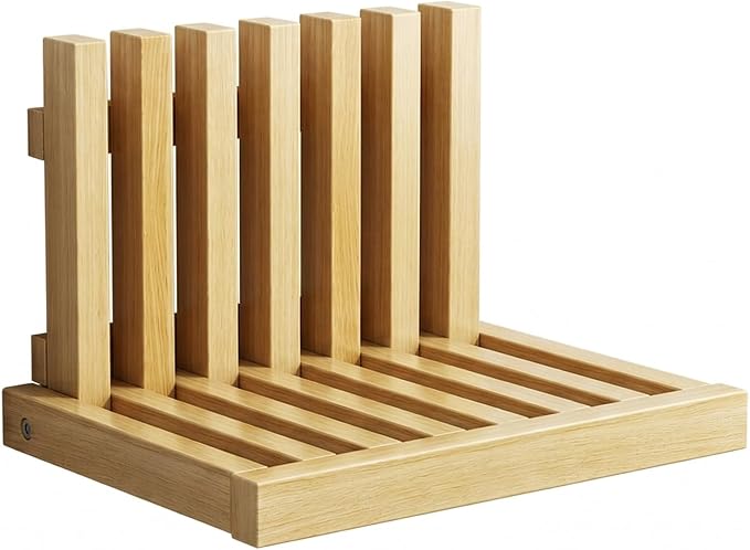 Solid Wood Wall-Mounted Bedside Shelf, Foldable Floating Narrow Table, Creative by Unknown