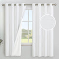 YoungsTex White Linen 100% Blackout Curtains 72 Inch Length by YoungsTex