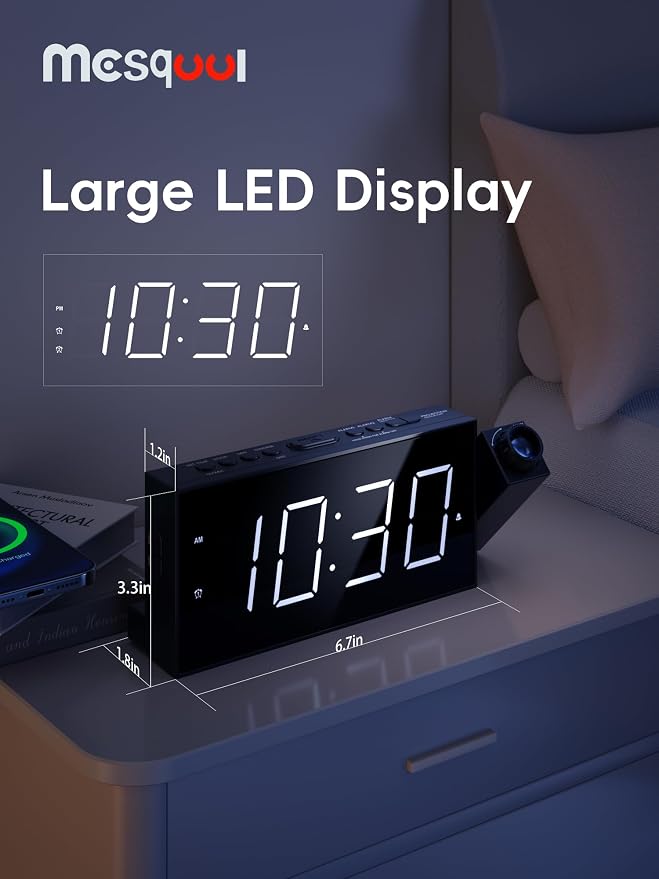 Mesqool Digital Projection Alarm Clock - Image 3