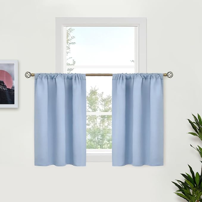 BGment Small Blue Curtains 36 Inch Length by BGment