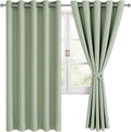 Blackout Curtains for Bedroom, 60 x 63 Inches Length, Seafoam Green | Thermal by Hiasan
