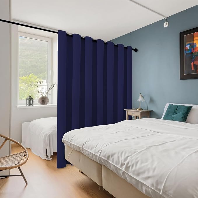 ChrisDowa Room Divider Curtains 96 Inch Length Sliding Door Curtain 1 Panel | - Image 2