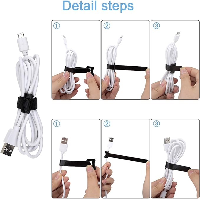 Nettbe 60 PCS 6 Inches Reusable Cable Ties, Adjustable Cord Straps Wire - Image 3