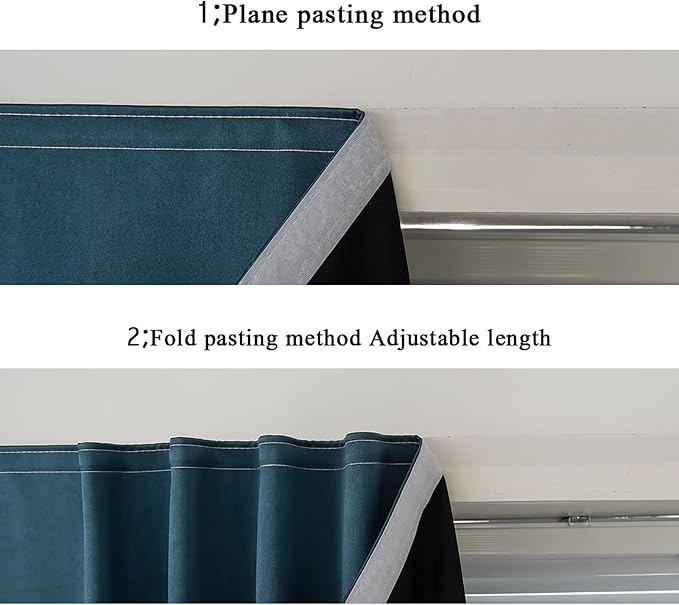 AJAZZ 100% Window Blinds Blackout Portable Blackout Curtains Adhesive Curtains - Image 5