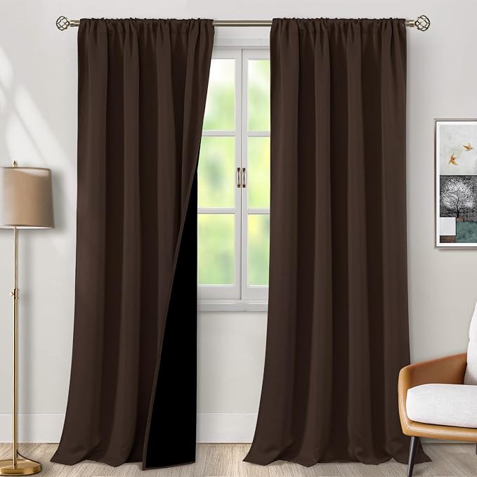BGment Brown Blackout Curtains for Living Room 95 Inch Length 2 Panels | by BGment