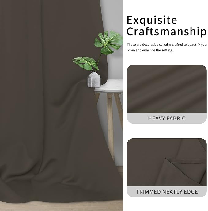 Easy-Going Thermal Grommet Blackout Curtains, 2 Panels 42x63 in, Taupe | - Image 5