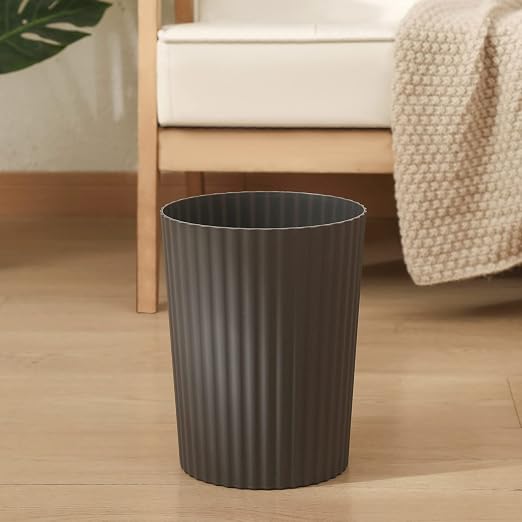 JiatuA Small Bathroom Trash Can Plastic Wastebasket Garbage Can Dark Grey | - Image 3