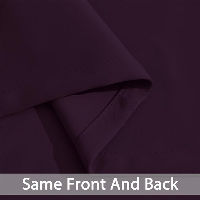 Yakamok Blackout Curtains 38x63 inch Dark Purple Thermal Drapes-Bedroom | 2 - Image 7