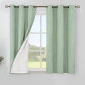 YoungsTex Light Green Linen 100% Blackout Curtains 40 Inch Length, Short by YoungsTex