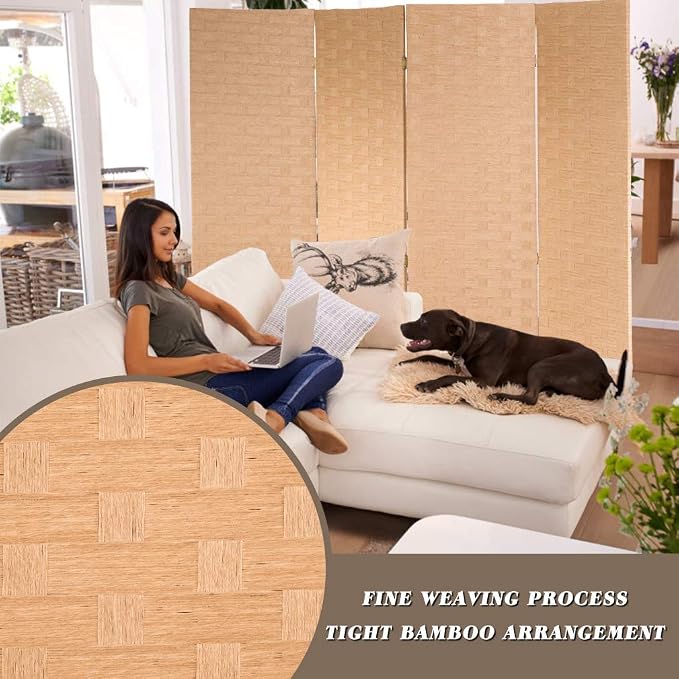 Room Dividers and Folding Privacy Screens 4 Panel 6 ft Foldable Portable Room - Image 5