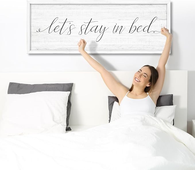 Lets Stay in Bed Wall Decor Above Bed 41.3''×15'' Large Farmhouse Wall Decor - Image 6