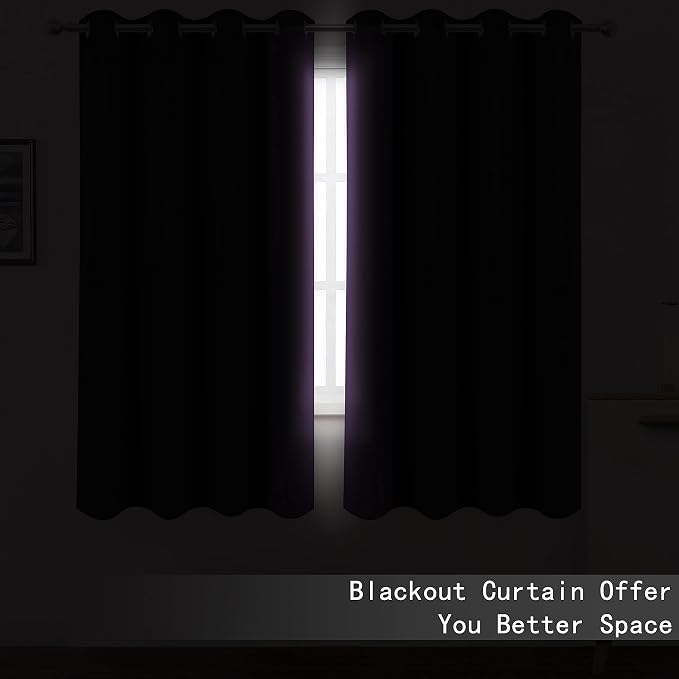 100% Blackout Curtains 52 x 72 Inch/Purple Curtains 2 Panels - Image 4