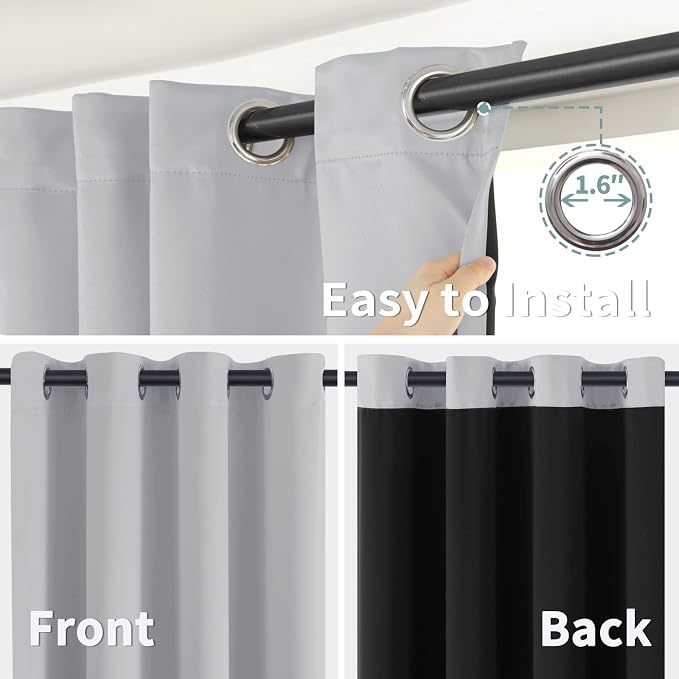 BGment Light Grey Blackout Curtains - Image 6