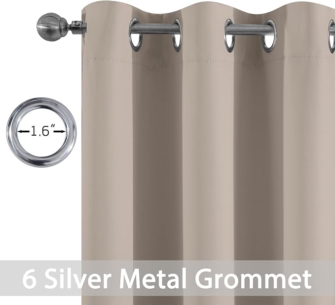 Yakamok Blackout Curtains 38x36 inch Natural Thermal Drapes-Kitchen | 2 panels - Image 2