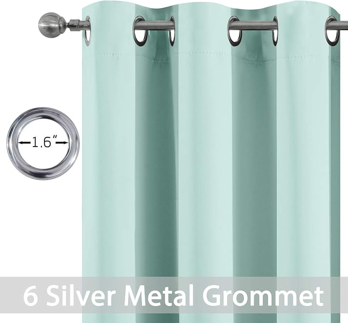 Yakamok Blackout Curtains 38x72 inch Aqua Thermal Drapes-Bedroom | 2 panels - Image 3