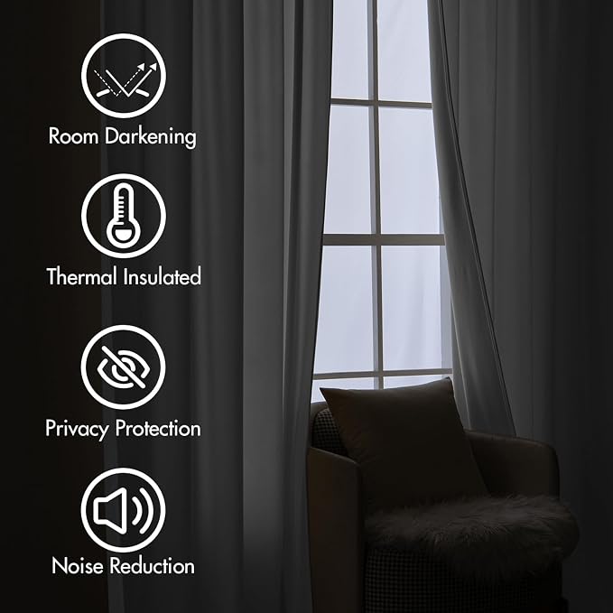 MIULEE White Velvet Pinch Pleat Blackout Curtains W52 X L96 Inches | 2 Panels - Image 5