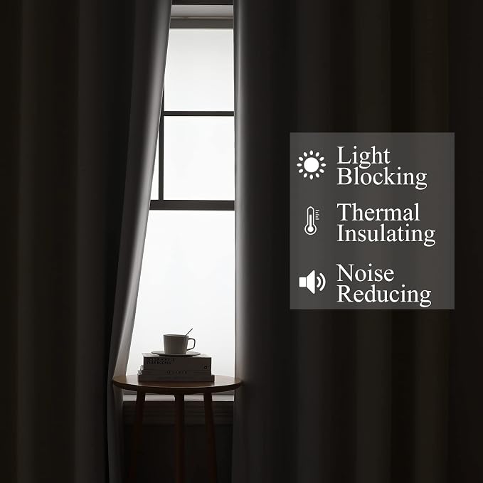 Beige and Grayish White Ombre Blackout Curtains - Image 3