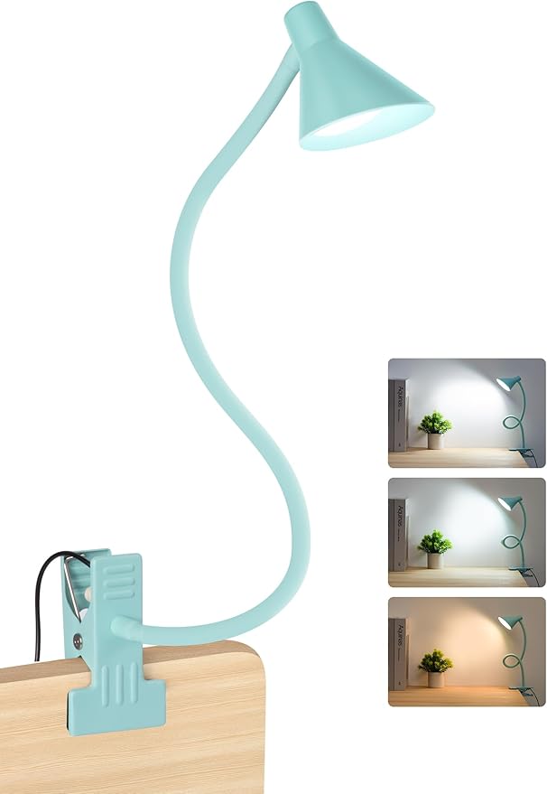 LiFMIRA Reading Light for Bed, Clip-on Desk Lamp 3 Color Modes Teal | 10 by LiFMIRA