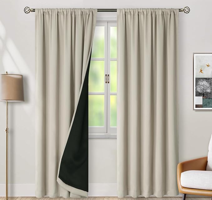 BGment 100% Room Darkening Thermal Insulated Blackout Curtains 84 Inch - Image 2